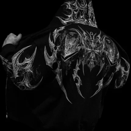 Berserker Oversized Zip up Hoodie VOID BLACK f 2.webp