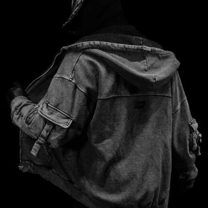 Metallic Tactical Oversized Cargo Zip up Jacket [VINTAGE]e
