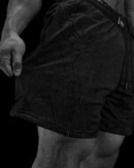 Skeletal Embroidered Bodybuilding Mesh Shorts DARKNESS