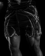 Skeletal Embroidered Bodybuilding Mesh Shorts VOID BLACK